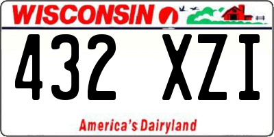 WI license plate 432XZI