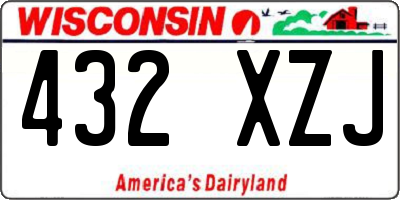 WI license plate 432XZJ