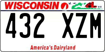 WI license plate 432XZM