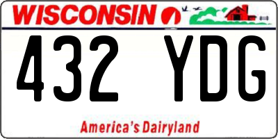 WI license plate 432YDG