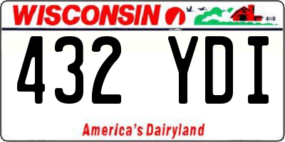 WI license plate 432YDI