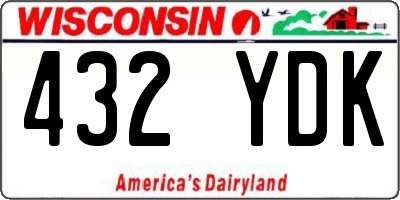 WI license plate 432YDK