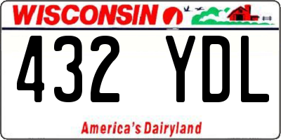 WI license plate 432YDL