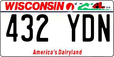 WI license plate 432YDN