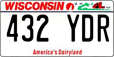 WI license plate 432YDR