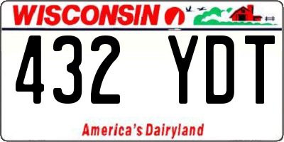 WI license plate 432YDT