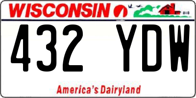 WI license plate 432YDW