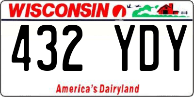 WI license plate 432YDY