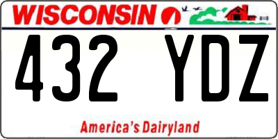 WI license plate 432YDZ