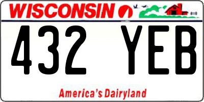 WI license plate 432YEB