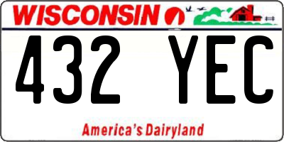 WI license plate 432YEC