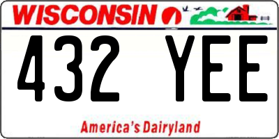 WI license plate 432YEE