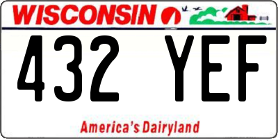 WI license plate 432YEF