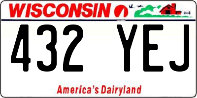 WI license plate 432YEJ
