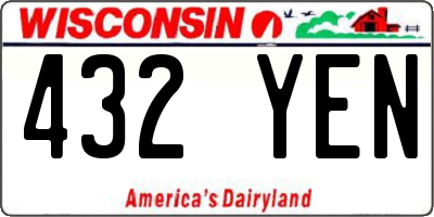 WI license plate 432YEN
