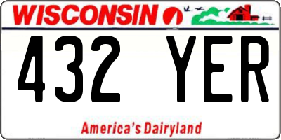 WI license plate 432YER