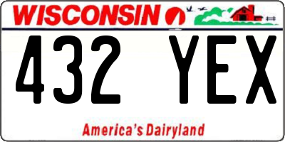 WI license plate 432YEX