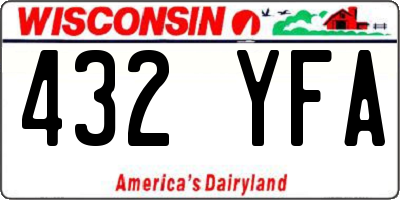 WI license plate 432YFA
