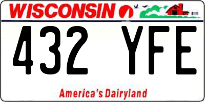 WI license plate 432YFE