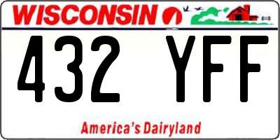 WI license plate 432YFF