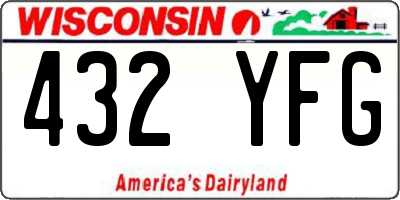 WI license plate 432YFG