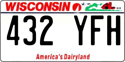 WI license plate 432YFH