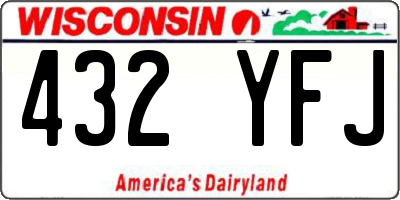 WI license plate 432YFJ