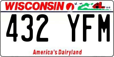 WI license plate 432YFM