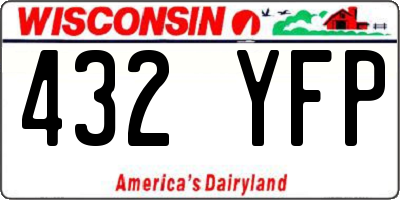 WI license plate 432YFP