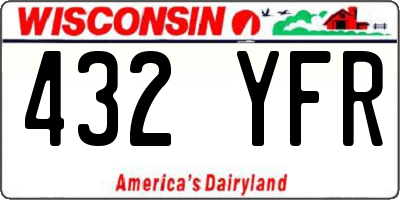 WI license plate 432YFR