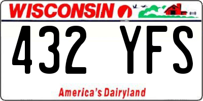 WI license plate 432YFS
