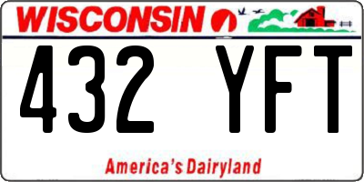 WI license plate 432YFT
