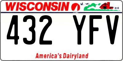 WI license plate 432YFV