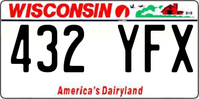 WI license plate 432YFX
