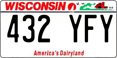WI license plate 432YFY