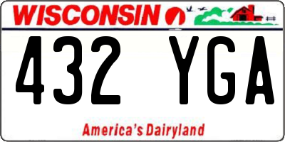 WI license plate 432YGA