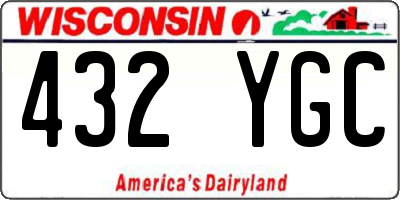 WI license plate 432YGC