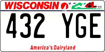 WI license plate 432YGE