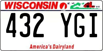 WI license plate 432YGI