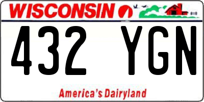 WI license plate 432YGN