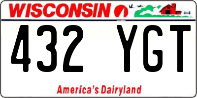 WI license plate 432YGT