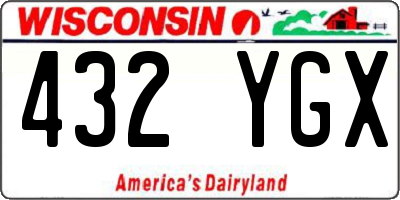 WI license plate 432YGX