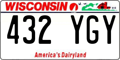 WI license plate 432YGY