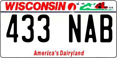 WI license plate 433NAB