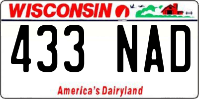 WI license plate 433NAD