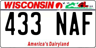 WI license plate 433NAF