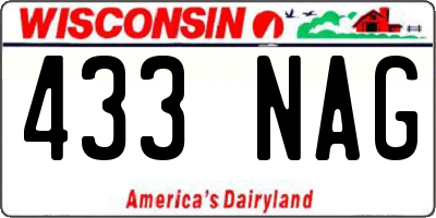 WI license plate 433NAG