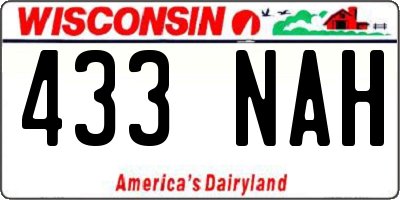 WI license plate 433NAH