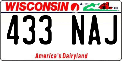 WI license plate 433NAJ