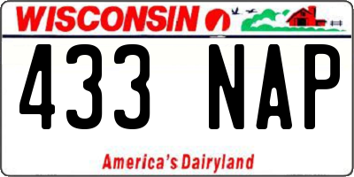 WI license plate 433NAP